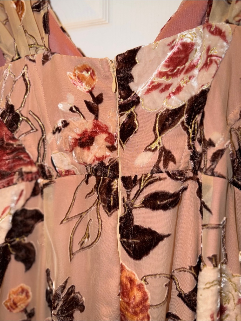 Lulu’s Composed Beauty Blush Pink Burnout Velvet Floral Midi Dress ($78.00) - Picture 7 of 7